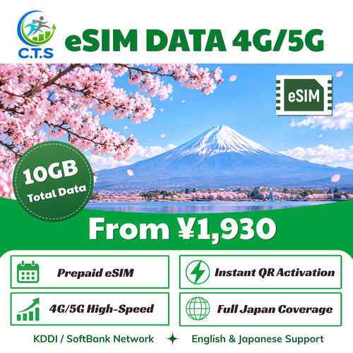 Japan eSIM – 10GB (Total Data)