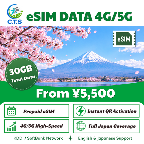 Japan eSIM – 30GB (Total Data)